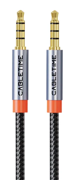 Φωτογραφία προϊόντος: CABLETIME καλώδιο ήχου 3.5mm CT-AM35M, gold plated, 0.5m, μαύρο
