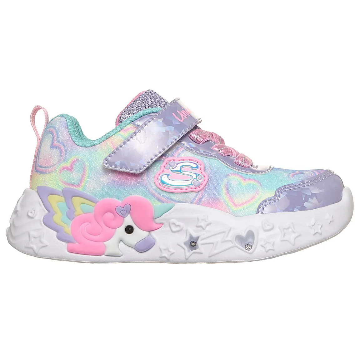 Φωτογραφία προϊόντος: SKECHERS JR INF Lighted Unicorn Gore & Strap W/ Multi Heart Print Upper (303064N-LVMT) ΥΠΟΔΗΜΑ