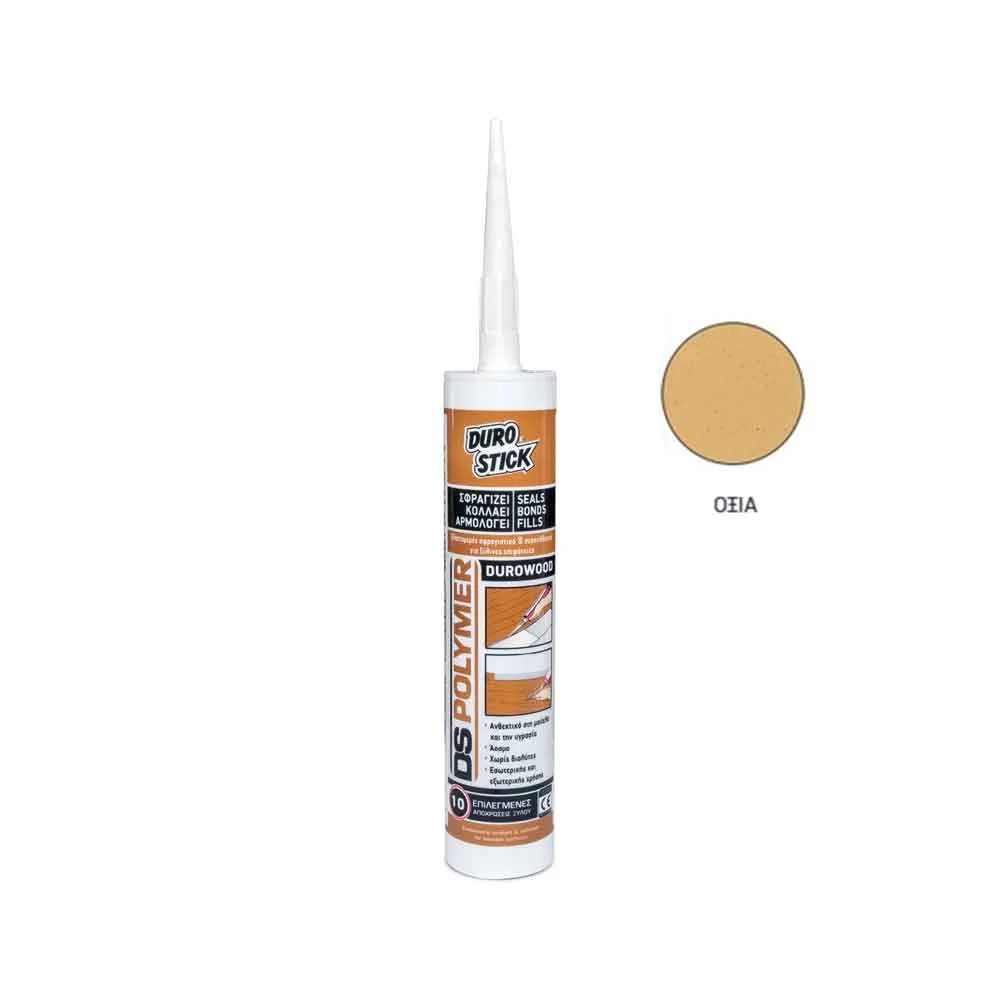 Φωτογραφία προϊόντος: DURO STICK Durowood DS Polymer Ελαστομερές Σφραγιστικό + Συγκολλητικό για Ξύλινες Επιφάνειες Οξυά 340gr