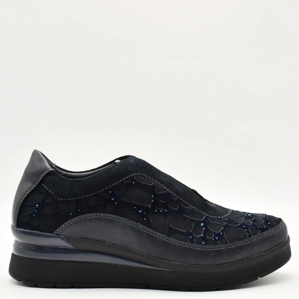 Φωτογραφία προϊόντος: Sneakers Γυναικεία Stonefly 221725 1D8 Cream 21 σε μπλε σουέτ δέρμα