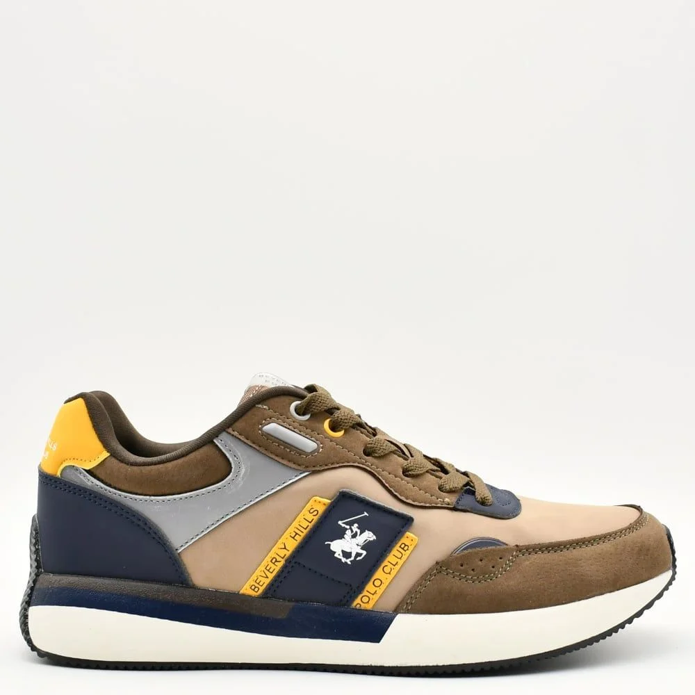 Φωτογραφία προϊόντος: Sneakers Ανδρικά Beverly Hills Polo Club 6852 BROWN σε χρώμα καφέ με multicolor λεπτομερείς