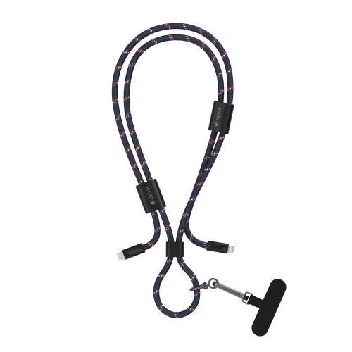 Φωτογραφία προϊόντος: Καλώδιο Σύνδεσης USB 2.0 Woven Adjustable Lanyard Devia EC429 USB C σε Lightning PD 27W 1.6m Cable Pro5 Σκούρο Μπλε N68622