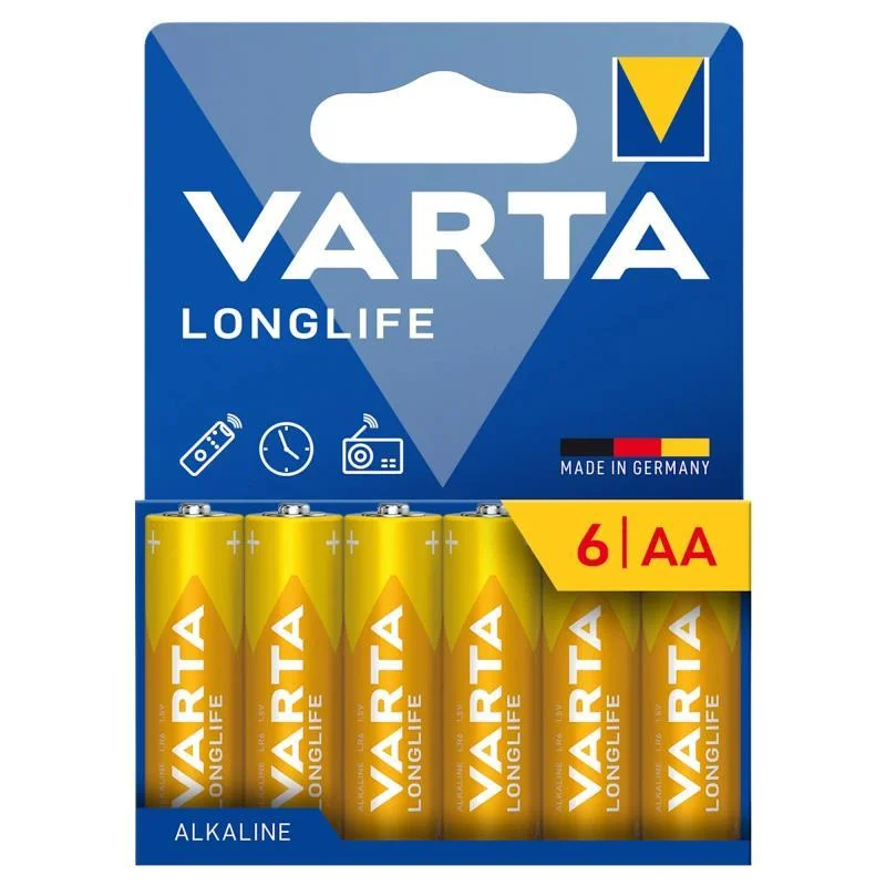 Φωτογραφία προϊόντος: Μπαταρία Alkaline Varta Longlife AA LR06 Plastic Free (6 τεμ.) N69888