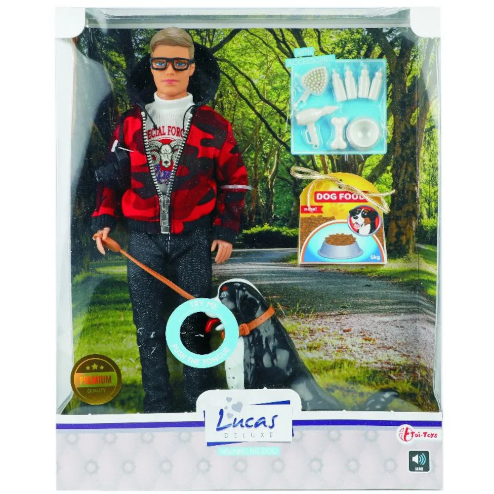 Φωτογραφία προϊόντος: Toi-Toys LUCAS ΚΟΥΚΛΑ ΜΕ ΑΞΕΣΟΥΑΡ +amp; ΣΚΥΛΟ ΜΕ ΗΧΟ