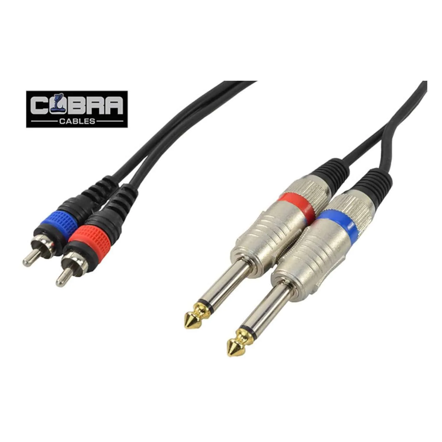 Φωτογραφία προϊόντος: Cobra Pro 2x RCA / 2x 6.3mm Mono Jack Male cable | 6m (CL080-06)