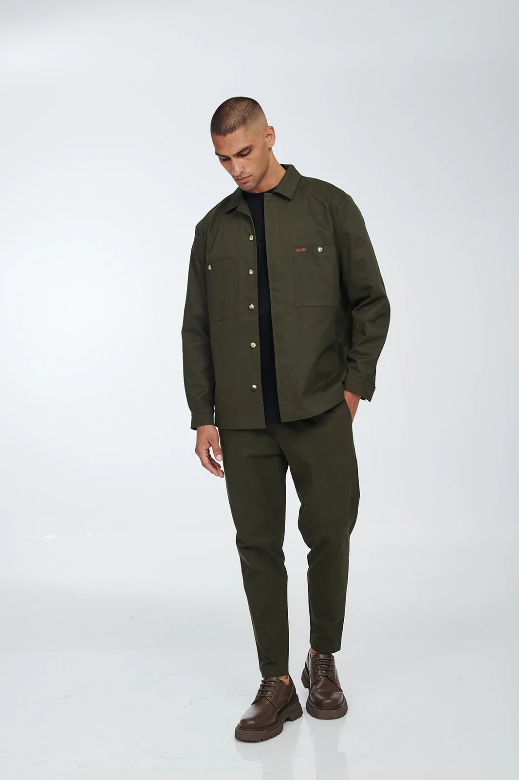 Φωτογραφία προϊόντος: P/COC P-1744 λαδί / olive υφασμάτινο παντελόνι
