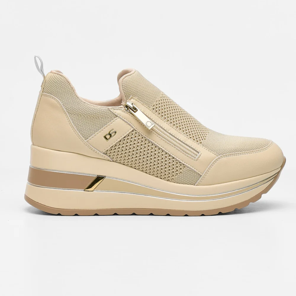 Φωτογραφία προϊόντος: Donna Serena Sneakers Γυναικείο ύφασμα/δέρμα Μπεζ DSE/6038 BEIGE