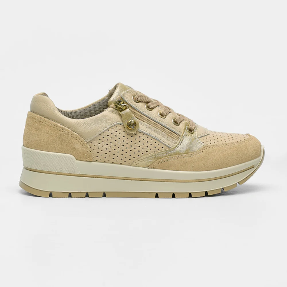 Φωτογραφία προϊόντος: Imac Sneakers Γυναικείο δέρμα/δέρμα Nubuck Μπεζ IMA/107130 AVORIO