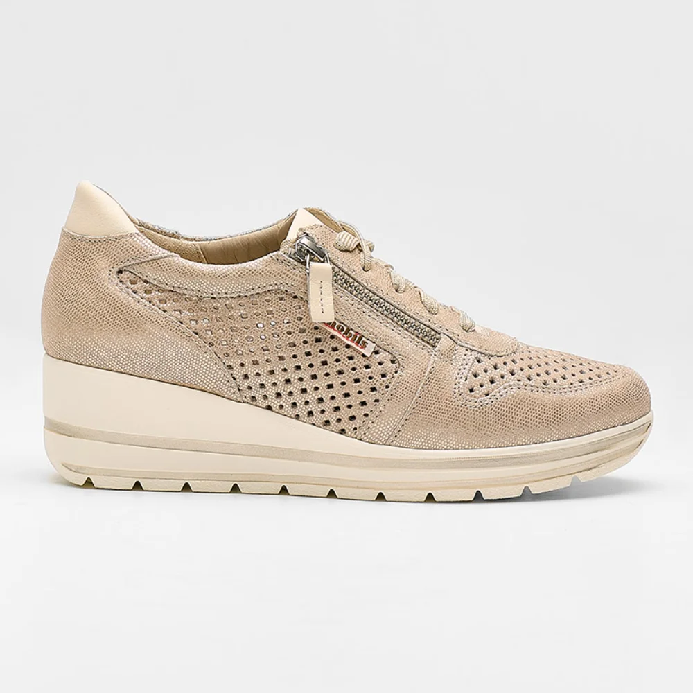 Φωτογραφία προϊόντος: Mephisto Sneakers Γυναικείο δέρμα Μπεζ MEP/ABBY PERF PLATINUM