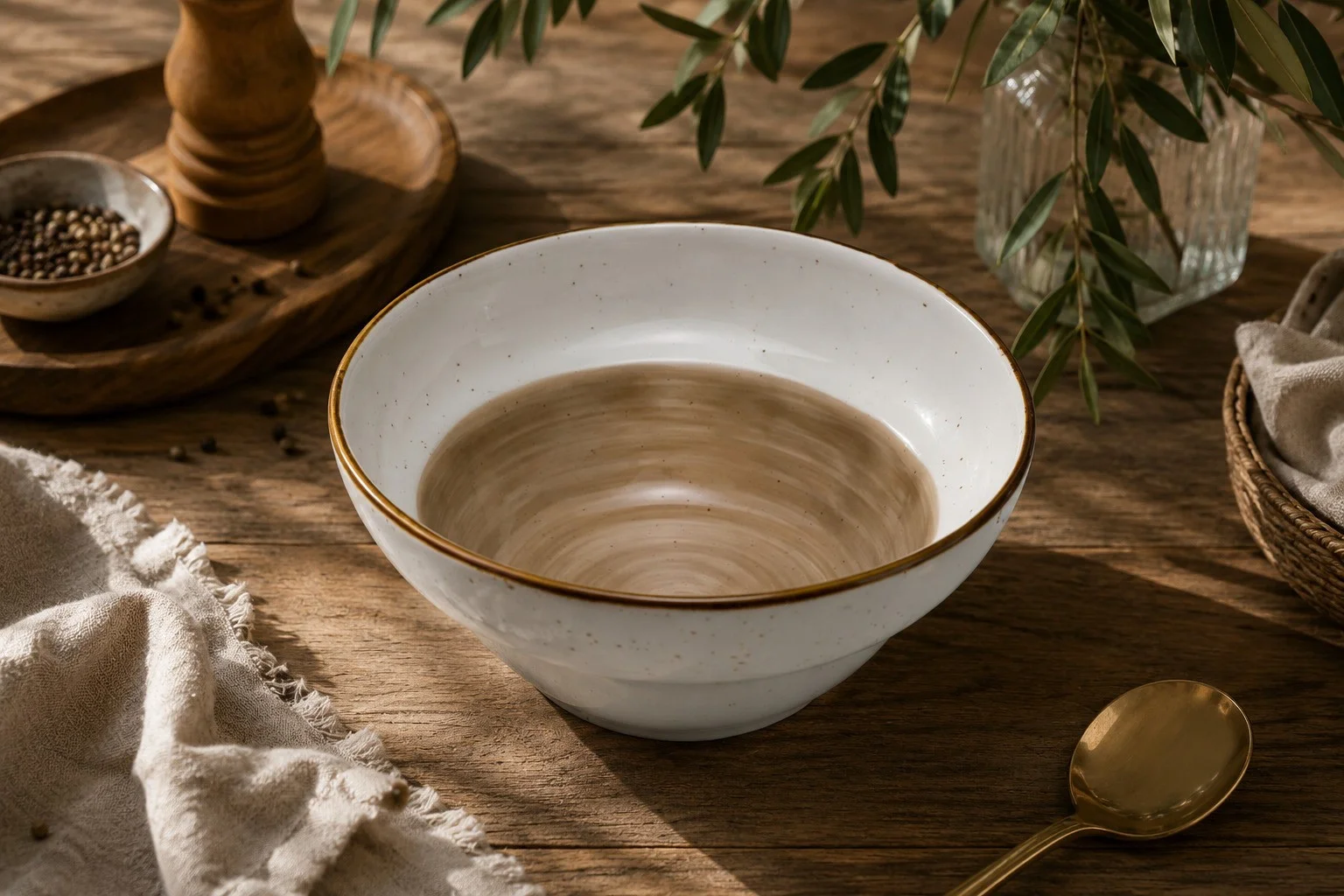Φωτογραφία προϊόντος: HOME FASHION ACCESSORIES HFA Μπολ Σαλάτας New Bone China Country Brown 20cm