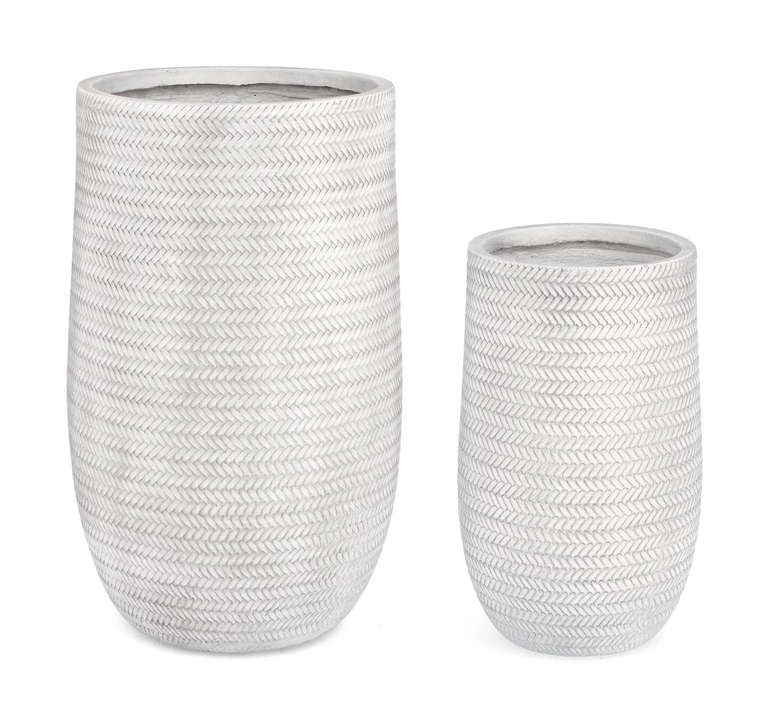 Φωτογραφία προϊόντος: Set Κασπό 2pcs "Tressage" Λευκό Φ34x55cm Φ47x75cm (Bizzotto) (BZ-0790648)