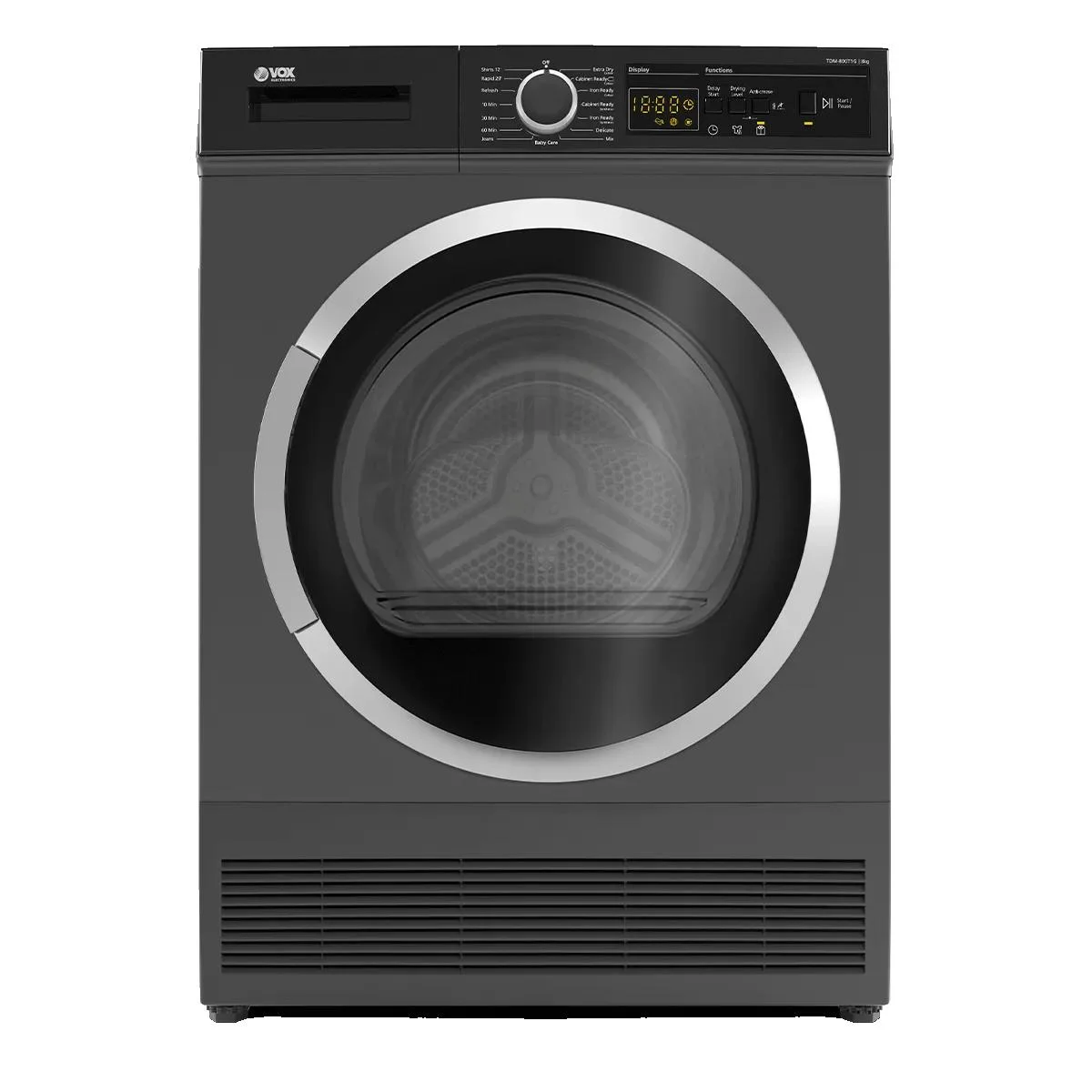 Φωτογραφία προϊόντος: Vox Electronics Στεγνωτήριο 8kg Ενεργειακή Κλάση B Inox 59.6x60.9x84.5cm VOX TDM-800T1G