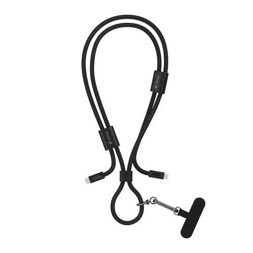 Φωτογραφία προϊόντος: Καλώδιο Σύνδεσης USB 2.0 Woven Adjustable Lanyard Devia EC428 USB C σε USB C PD 60W 1.6m Cable Pro5 Μαύρο N68605