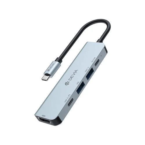 Φωτογραφία προϊόντος: Hub USB C Devia EC702 5 σε 1 PD 100W & HDMI Leopard Γκρι N67016