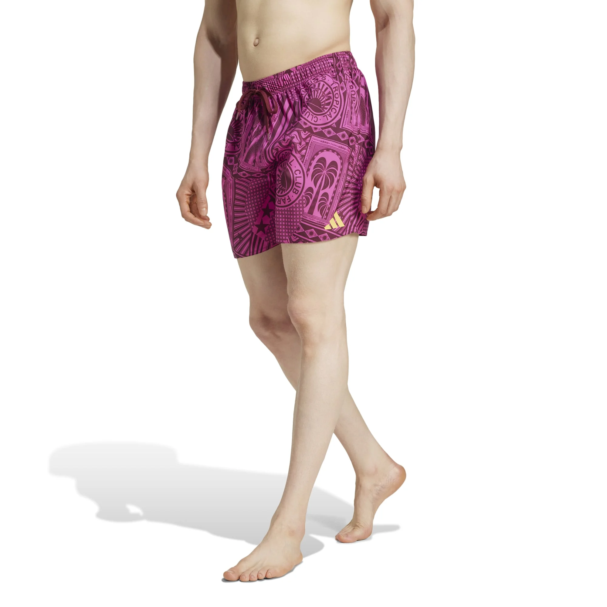 Φωτογραφία προϊόντος: Adidas x FARM 3-Stripes Swim Shorts 5-Inch JG3599 Ροζ
