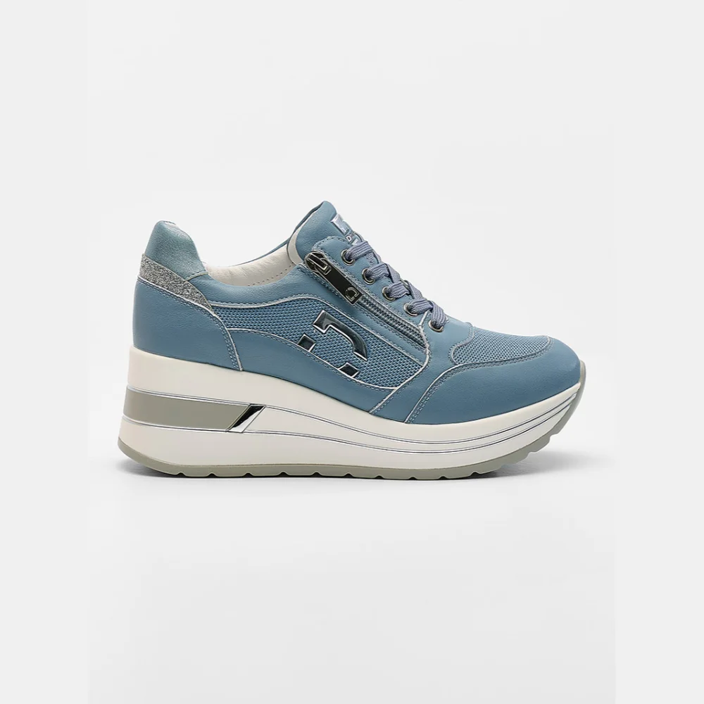 Φωτογραφία προϊόντος: Donna Serena Sneakers Γυναικείο ΔέρμαΎφασμα flyknit Μπλέ DSE/5111 JEANS