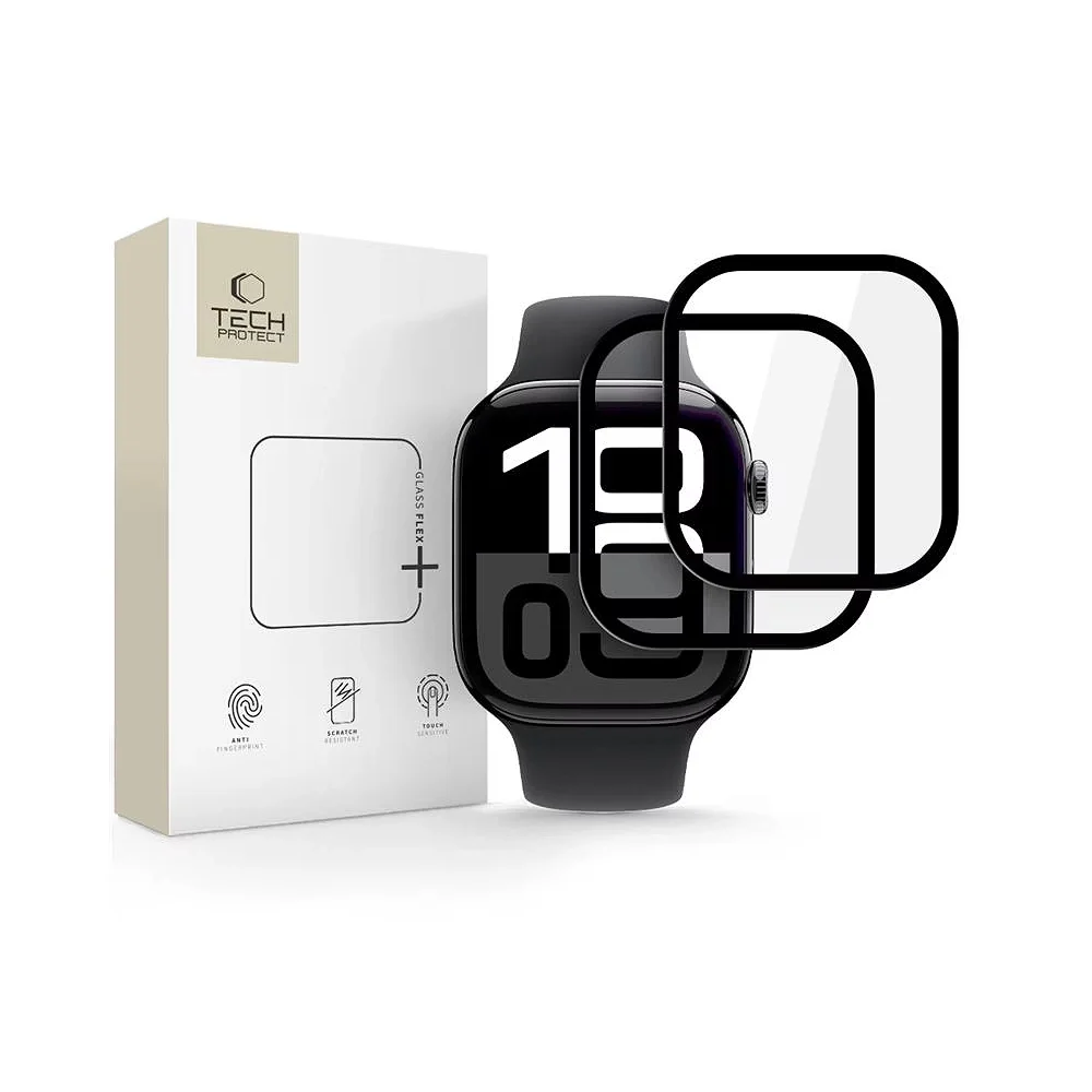Φωτογραφία προϊόντος: Tech-Protect Glass Flex+ 2-Pack Hybrid Glass For Apple Watch 10 (46mm) Black