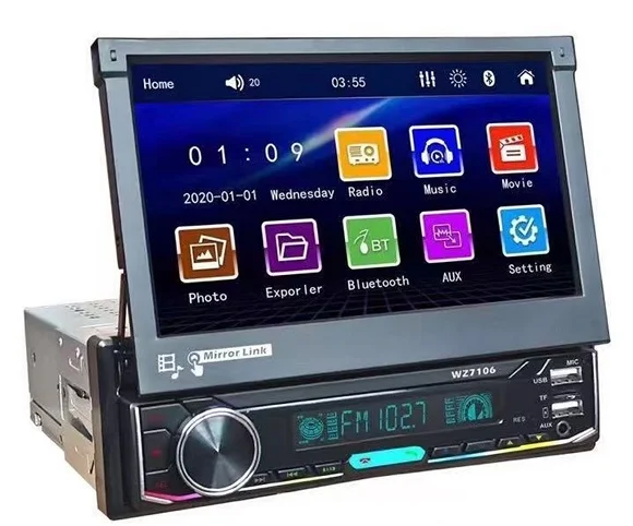 Φωτογραφία προϊόντος: OEM MP5 player αυτοκινήτου in-dash με οθόνη touch αναδιπλούμενη 4x60W Bluetooth-usb-Radio και τηλεχειριστήριο XM-108