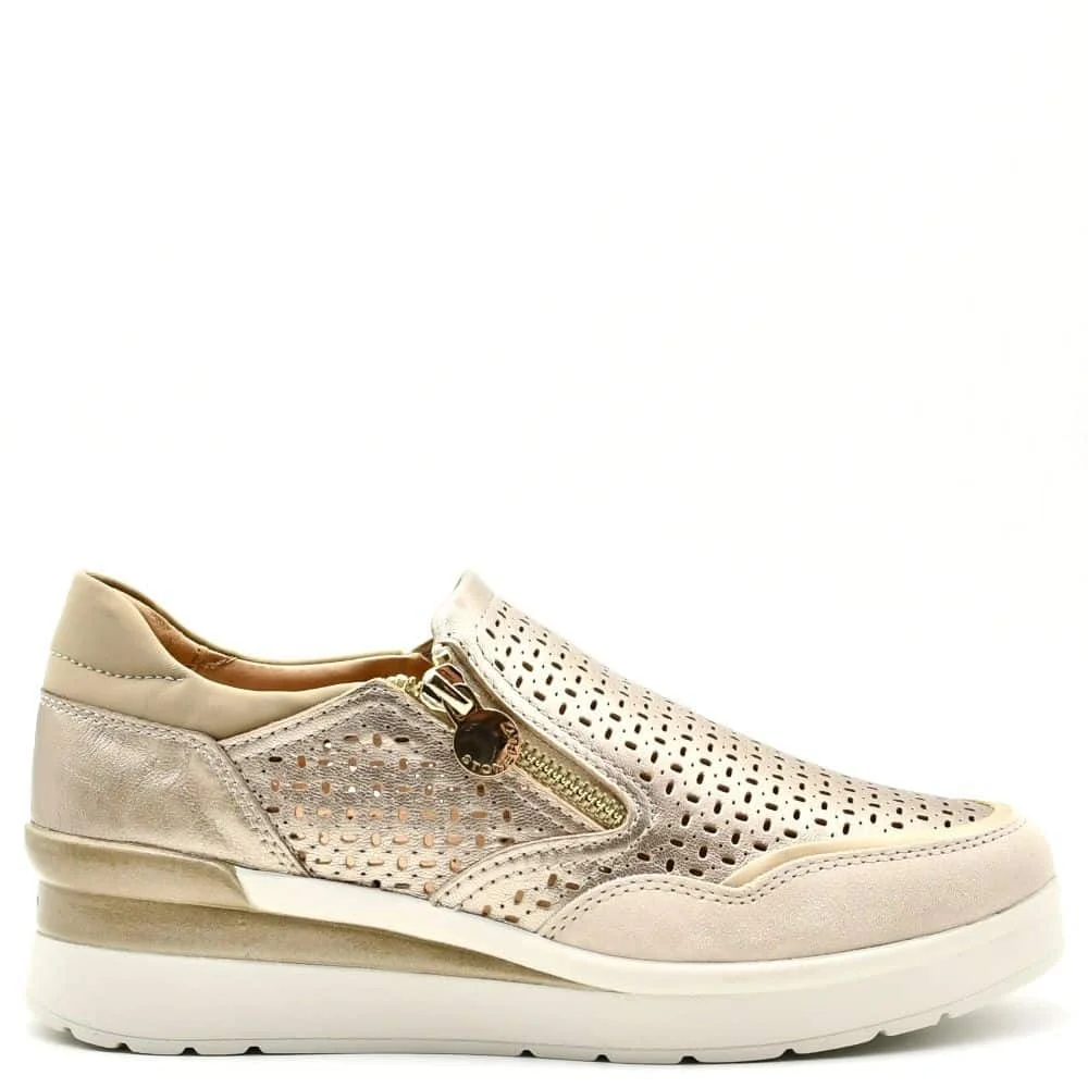 Φωτογραφία προϊόντος: Sneakers Γυναικεία Stonefly 220736 Z00 Cream 50 σε χρυσό δέρμα