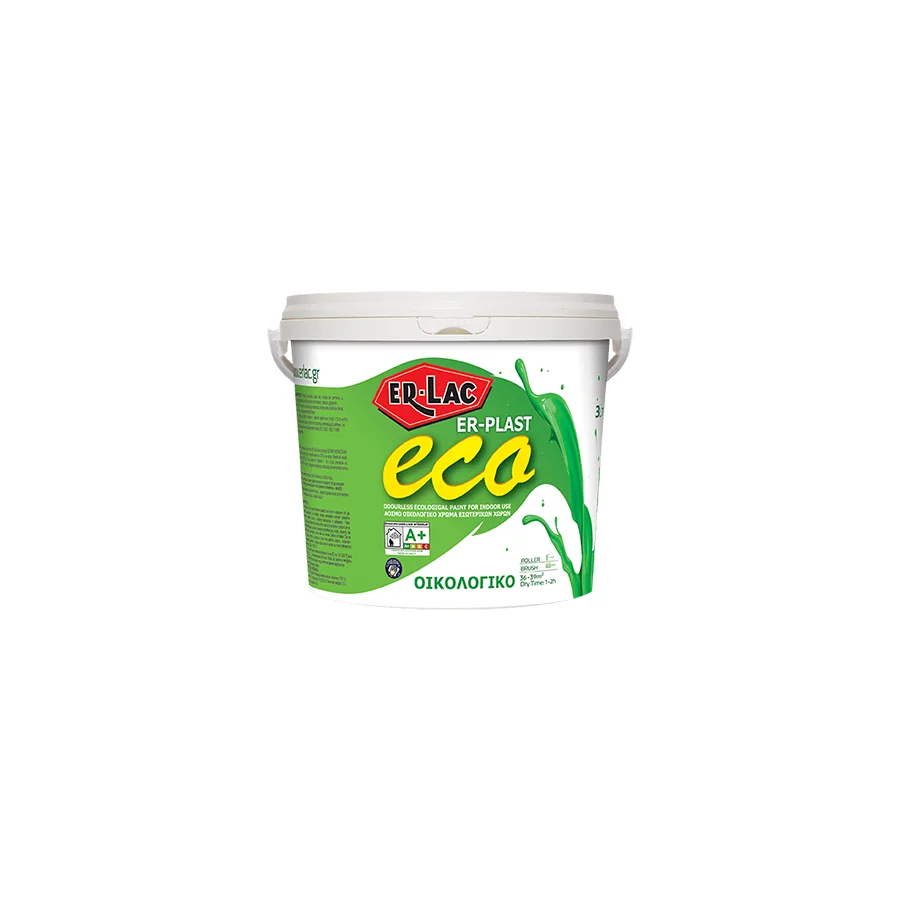Φωτογραφία προϊόντος: ER-LAC Er Lac ER-PLAST ECO Κορυφαίας ποιότητας, Άοσμο Οικολογικό, Πλενόμενο, Πλαστικό Χρώμα 10 lt