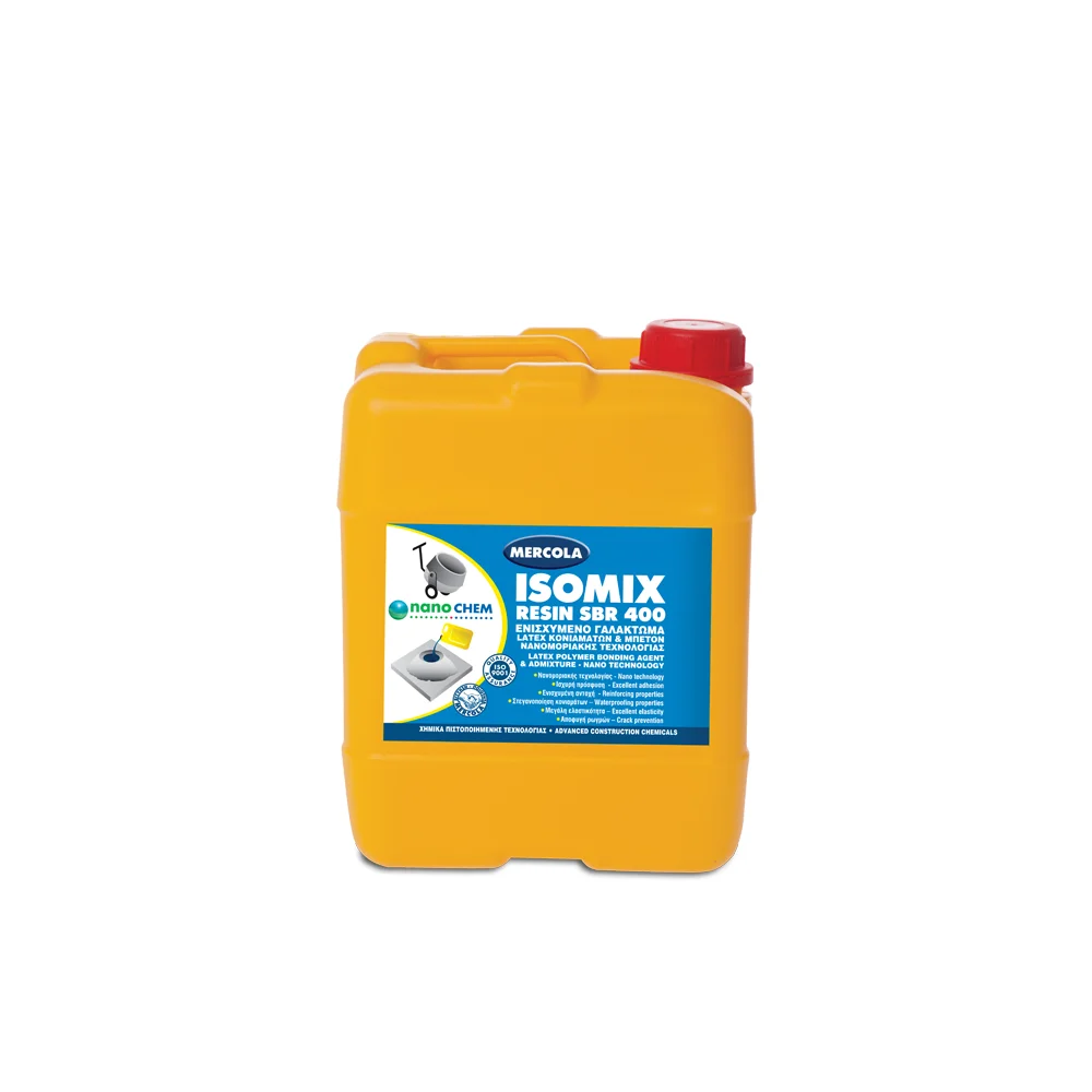Φωτογραφία προϊόντος: Mercola ISOMIX RESIN SBR 400 Ενισχυμένο Γαλάκτωμα Κονιαμάτων Latex 5 kg