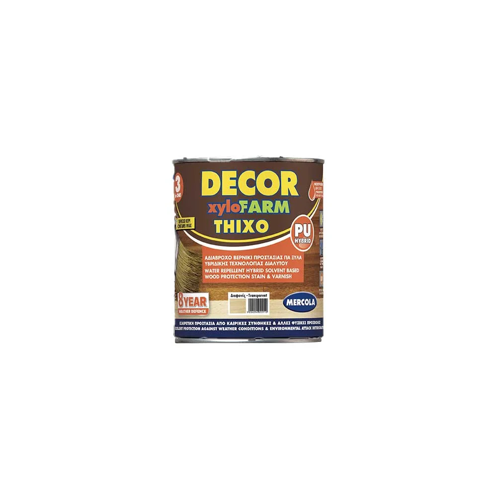 Φωτογραφία προϊόντος: MERCOLA DECOR XYLOFARM THIXO Προστατευτικό Βερνίκι Εμποτισμού για Ξύλα Διαλύτου ,Άχρωμο 0,75 lt