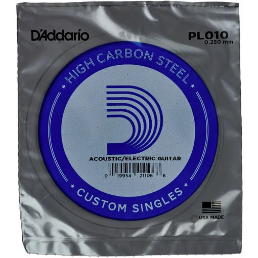 Φωτογραφία προϊόντος: dAddario D'Addario PL010 Plain Steel Χορδή Ακουστικής/ Ηλεκτρικής Κιθάρας