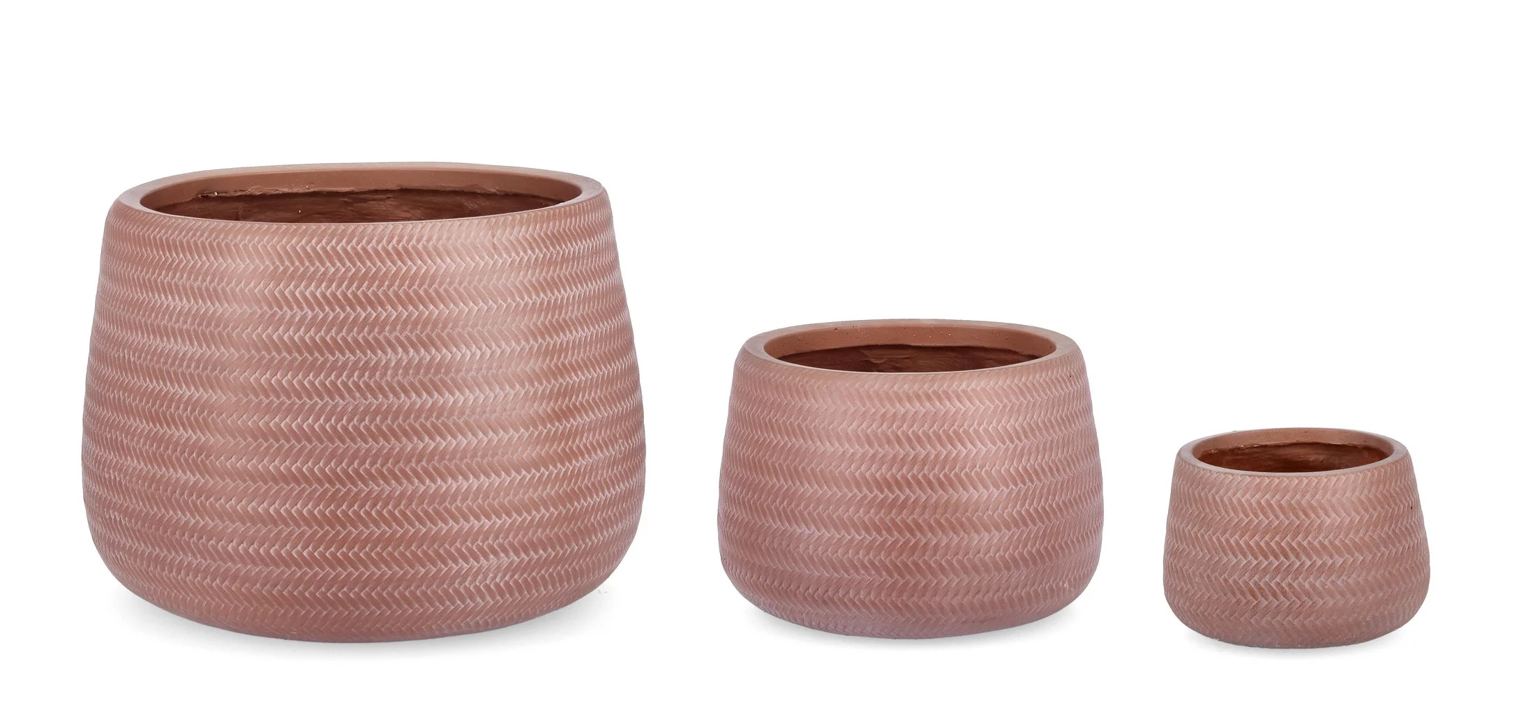 Φωτογραφία προϊόντος: Set Κασπό 3pcs "Tressage" Terracotta Φ24x16cm Φ34,5x24cm Φ50x36cm (Bizzotto) (BZ-0790645)