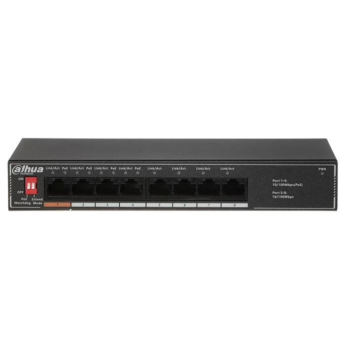 Φωτογραφία προϊόντος: DAHUA 8-Port Unmanaged Ethernet Switch 10/100, με 4 θύρες PoE
