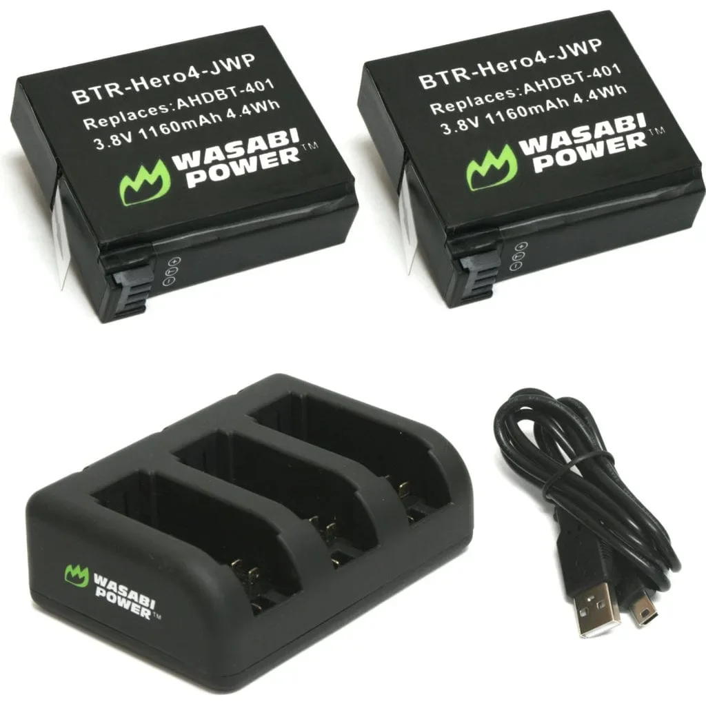 Φωτογραφία προϊόντος: GR Wasabi Power Battery Kit with Triple Charger for GoPro HERO4 έως 12 άτοκες δόσεις ή 24 δόσεις