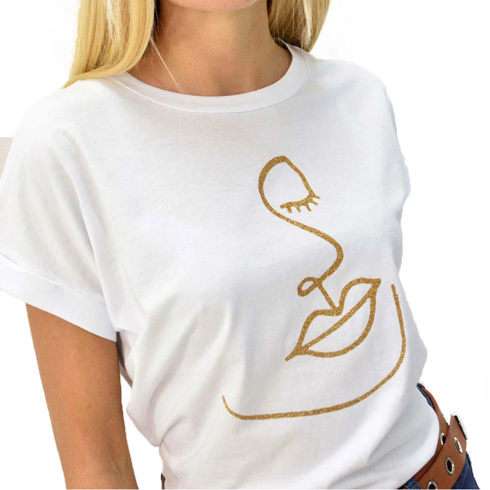Φωτογραφία προϊόντος: First Woman T-shirt με τύπωμα πρόσωπο / Λευκό