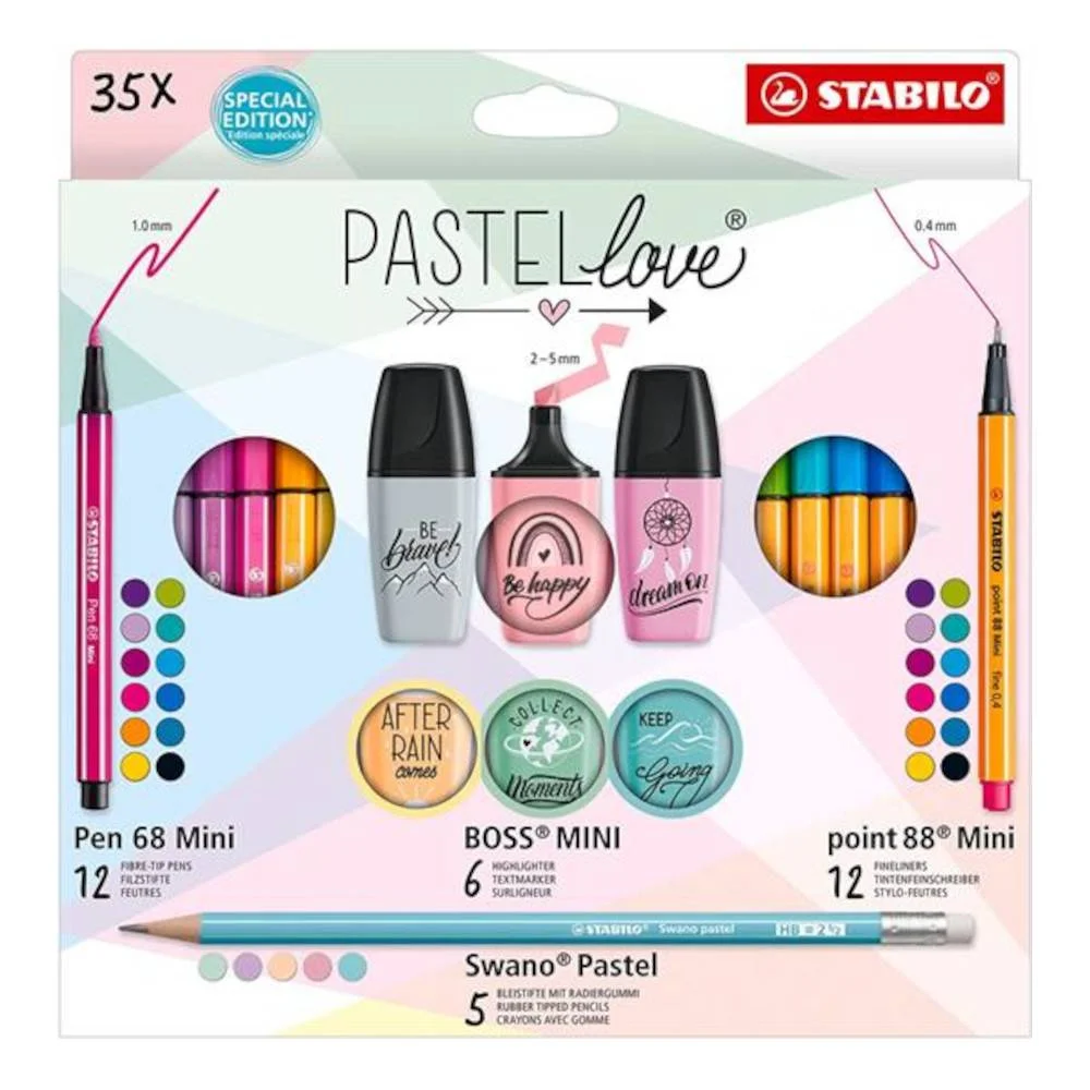 Φωτογραφία προϊόντος: ΣΕΤ STABILO PASTELLOVE 35τεμ (mini 68,88,boss,pencil)