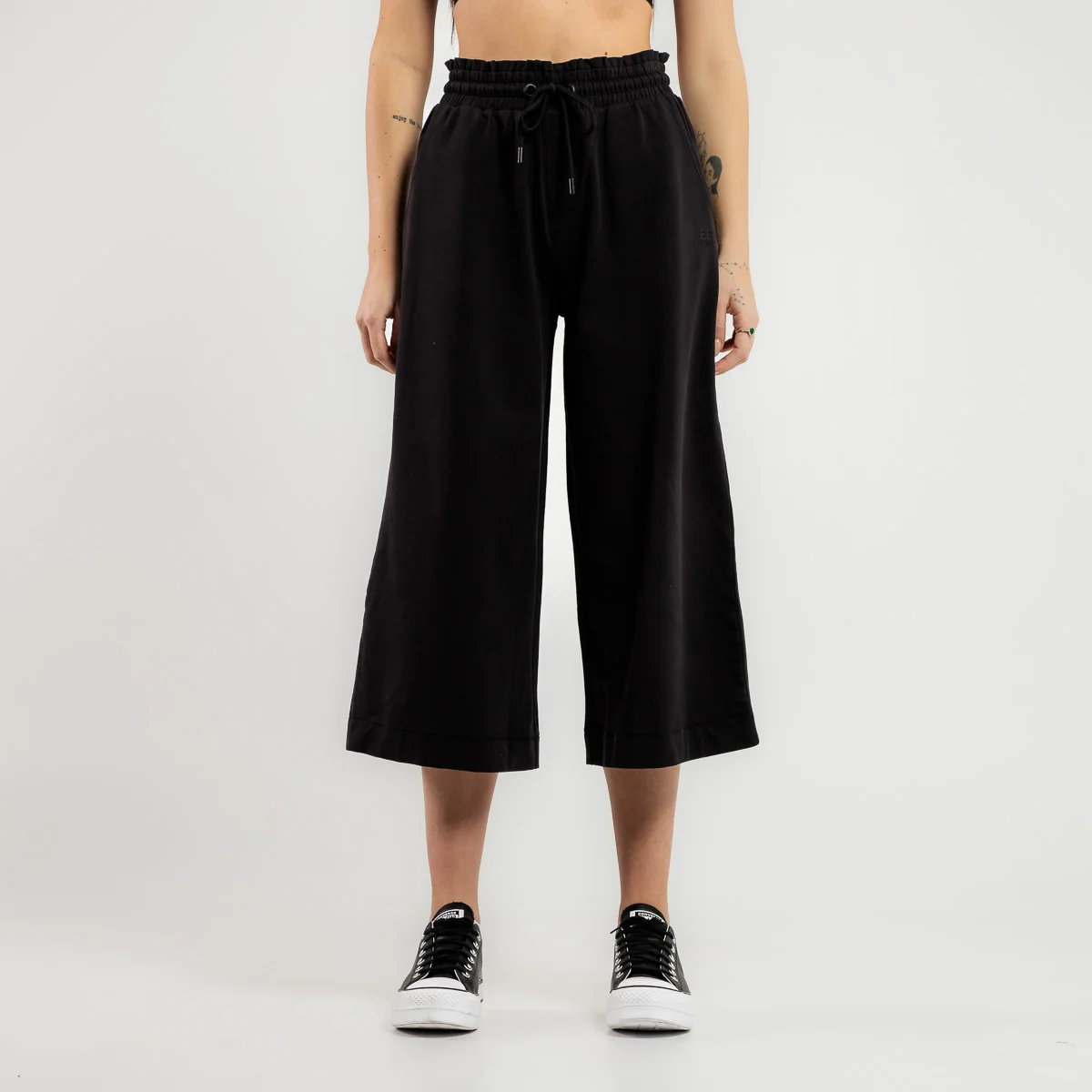 Φωτογραφία προϊόντος: Be:Nation Terry Cropped Wide Leg Pant 02112501-01 Μαύρο