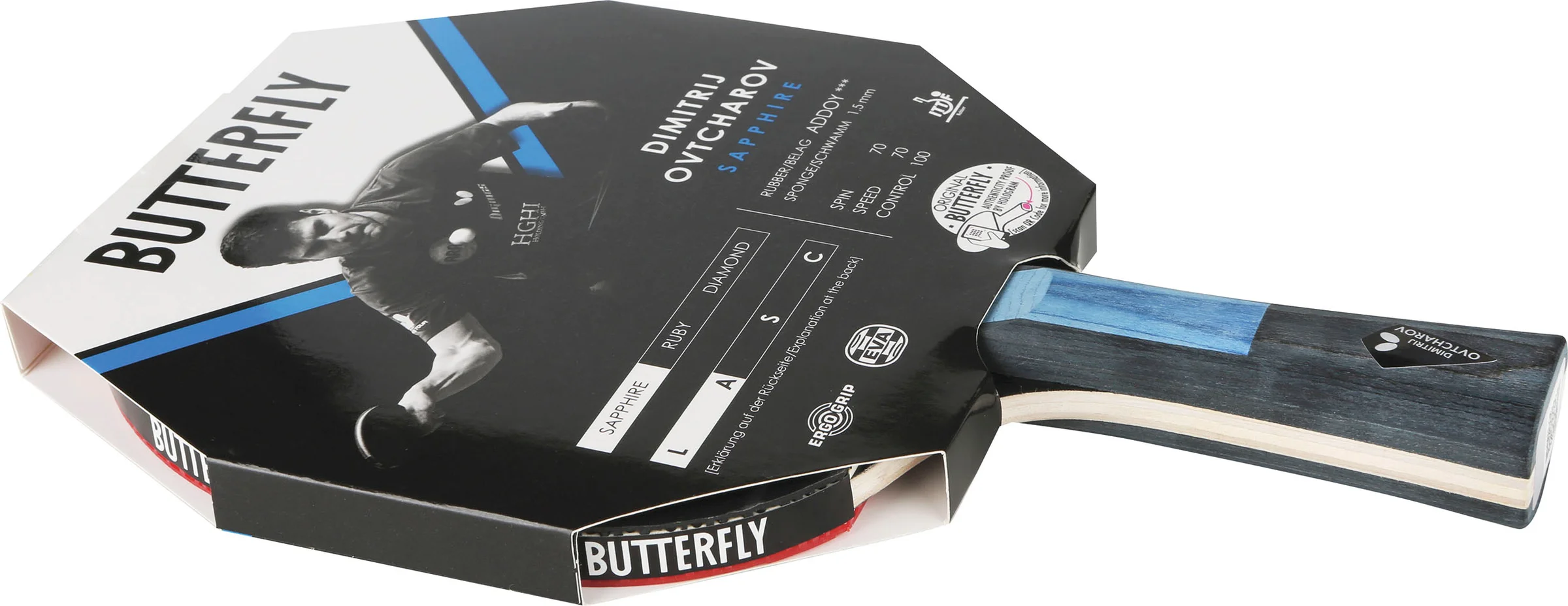 Φωτογραφία προϊόντος: Ρακέτα Ping Pong Butterfly Dimitrij Ovtcharov Sapphire BUTTERFLY 97168