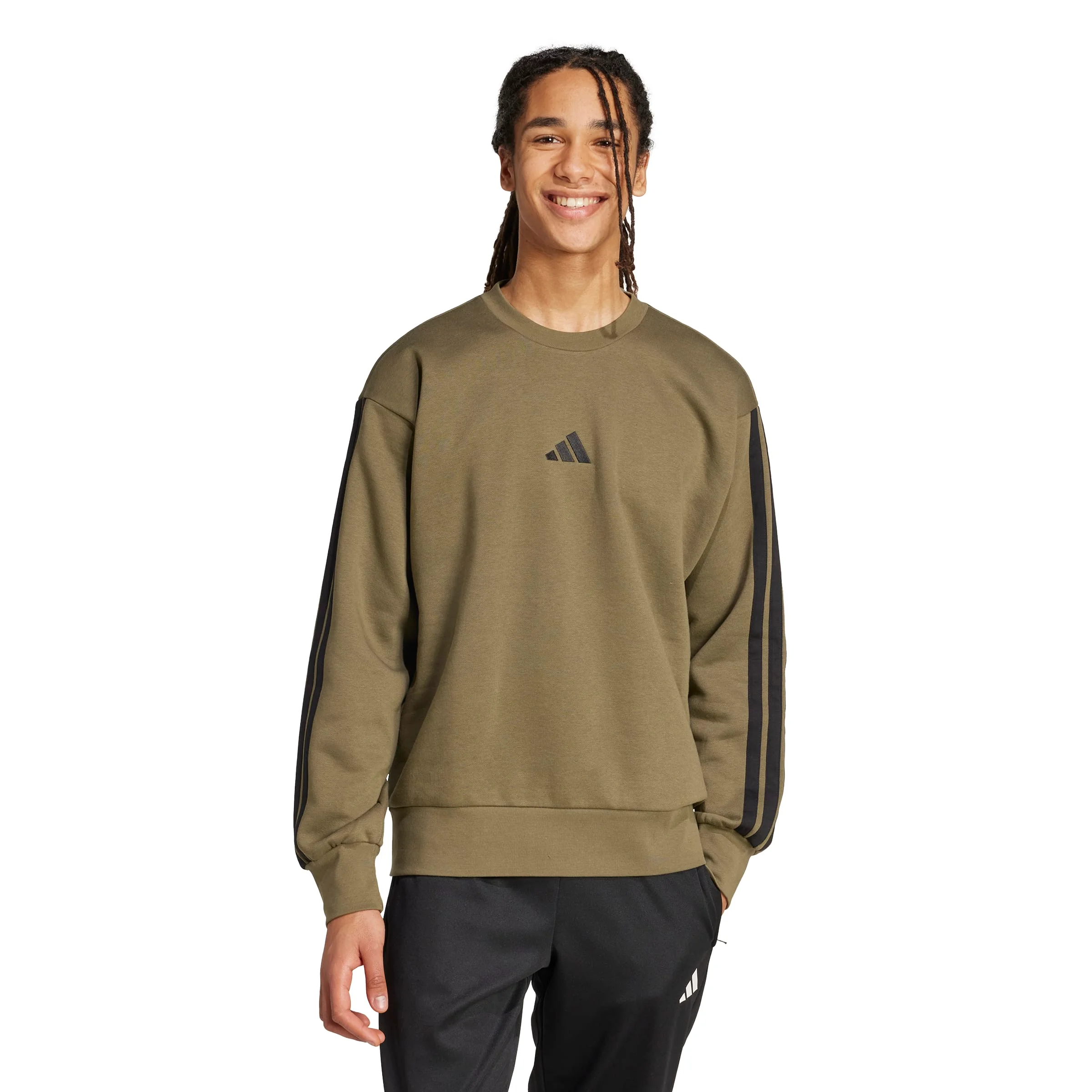 Φωτογραφία προϊόντος: Adidas Essentials 3-Stripes Fleece Sweatshirt KB7648 Λαδί