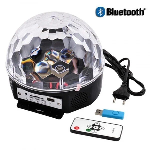 Φωτογραφία προϊόντος: OEM Bluetooth φωτορυθμικό LED Crystal Magic Ball Light με USB Mp3 Player & τηλεχειρισμό και Δώρο στικάκι