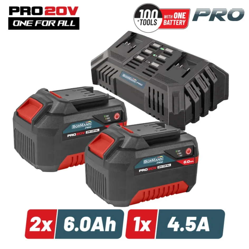 Φωτογραφία προϊόντος: BORMANN Σετ Starter Kit BBP9966 2 Μπαταρίες 6Ah Και Διπλός Ταχυφορτιστής 4,5Α