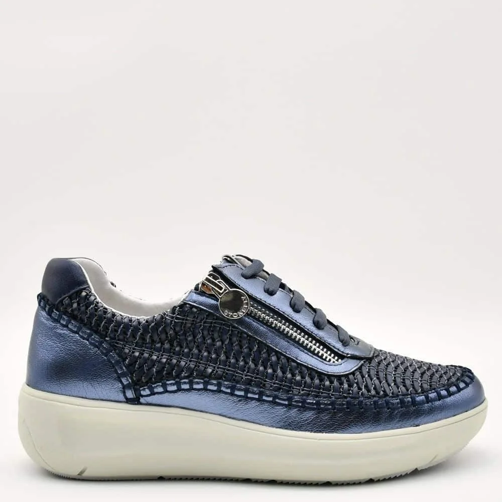 Φωτογραφία προϊόντος: Sneakers Γυναικεία Stonefly 222379 100 Rock 33 σε δέρμα μπλε μεταλλικό