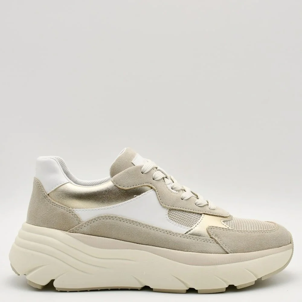 Φωτογραφία προϊόντος: Sneakers Γυναικεία Geox Diamanta.B D45UFB 05422 C1ZH6 σε μπεζ δέρμα σουέτ και ύφασμα