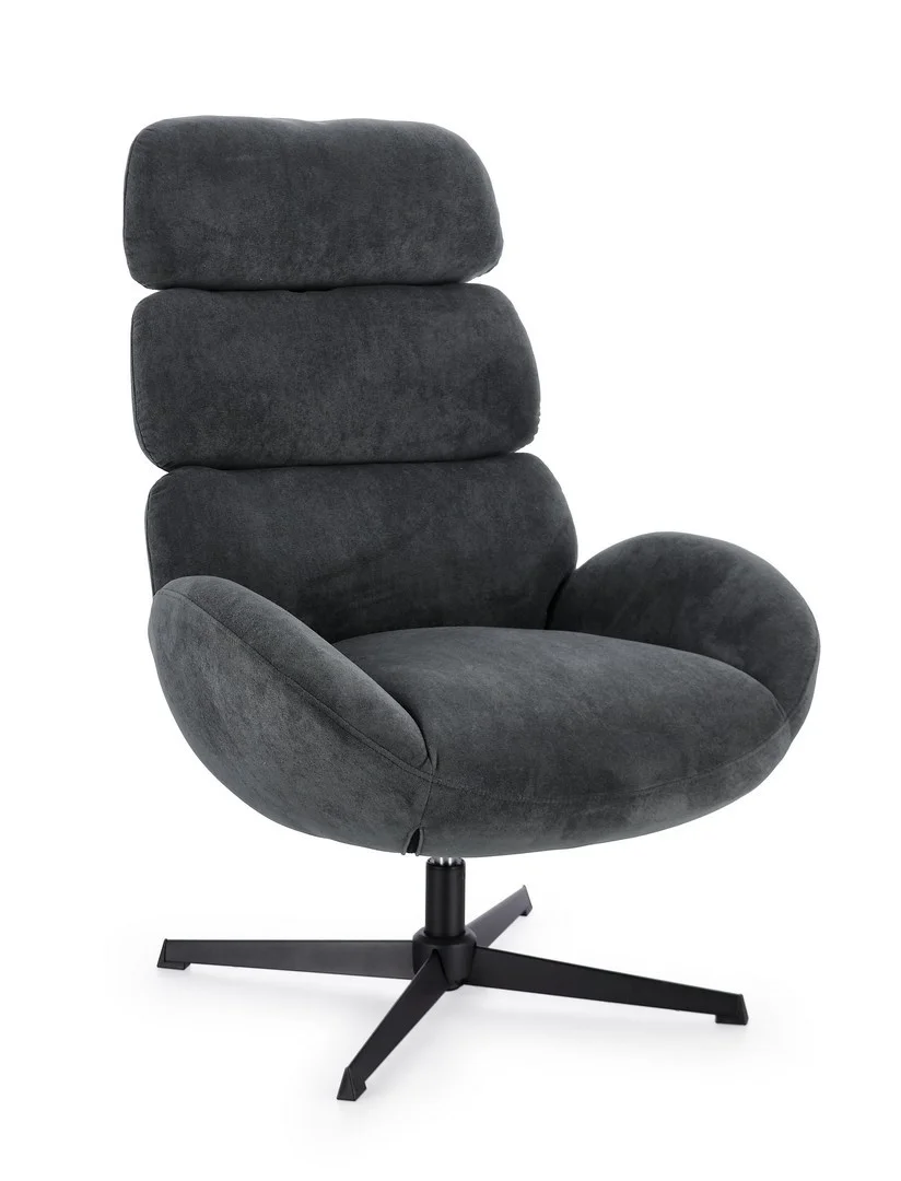 Φωτογραφία προϊόντος: Πολυθρόνα Lounge "Violante" Black Swivel 86x76cm (Bizzotto) (BZ-0733507)
