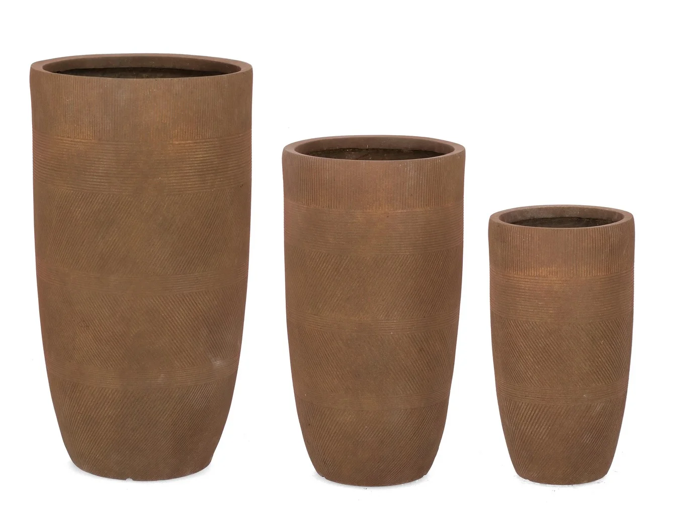 Φωτογραφία προϊόντος: Set Κασπό 3pcs "Rigo" Rusty Φ24x46cm Φ30x58cm Φ37x70cm (Bizzotto) (BZ-0790674)