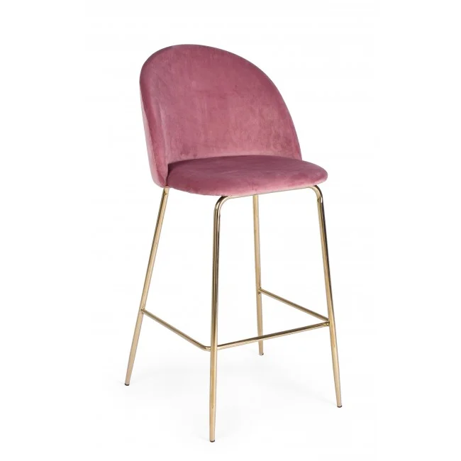 Φωτογραφία προϊόντος: Σκαμπό Bar Carry Blush Velvet 51x55x105cm (Bizzotto) (BZ-0734300)