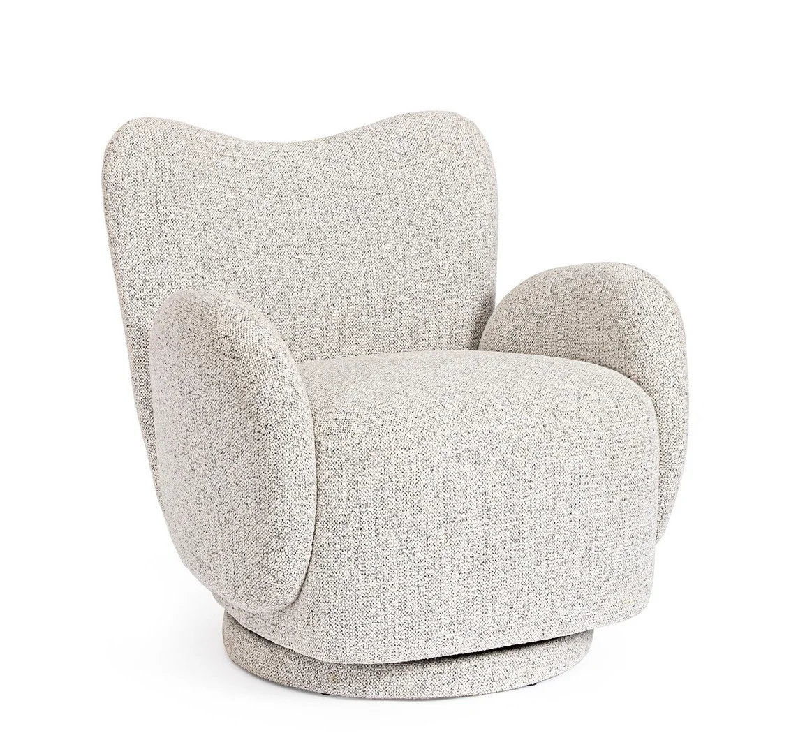 Φωτογραφία προϊόντος: Πολυθρόνα Lounge "Harper" L Grey Swivel 76x78cm (Bizzotto) (BZ-0743935)