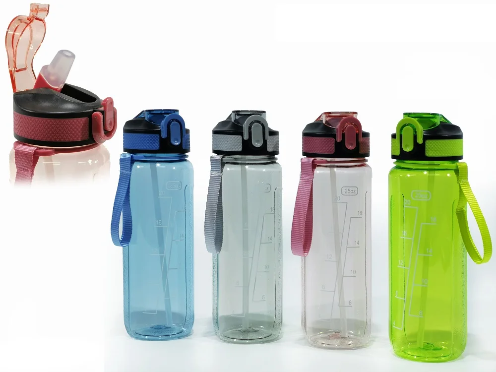 Φωτογραφία προϊόντος: Smart Market Παγούρι 700ml Διάφανο Πλαστικό Σε 4 Χρώματα