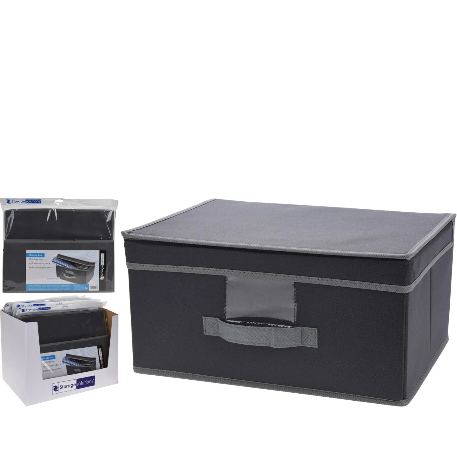 Φωτογραφία προϊόντος: Smart Market Κουτί Αποθήκευσης Non Woven 80g/m² Με Καπάκι 39x29x19cm