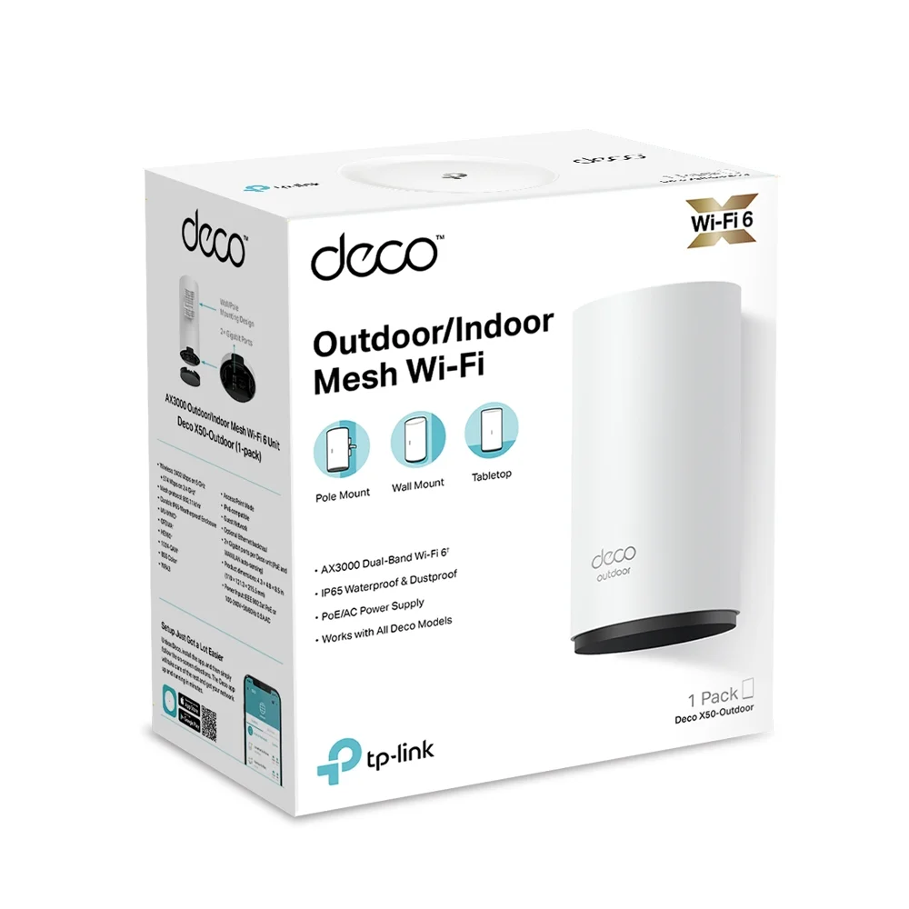 Φωτογραφία προϊόντος: ΤΡ-LΙΝΚ TP-Link Deco X50-Outdoor (1-Pack) – AX3000 Outdoor/Indoor Whole Home Mesh Wi-Fi 6 Unit