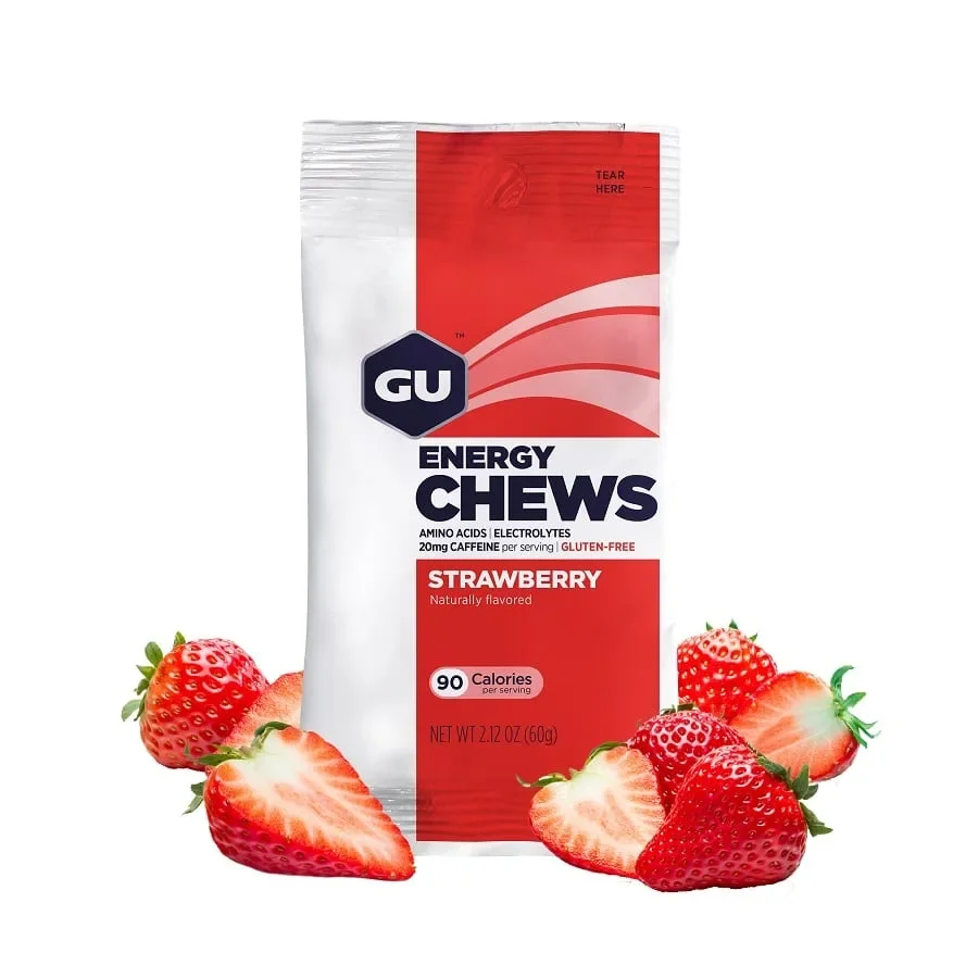 Φωτογραφία προϊόντος: GU Energy Chews Strawberry - 60gr έως 12 άτοκες δόσεις ή 24 δόσεις