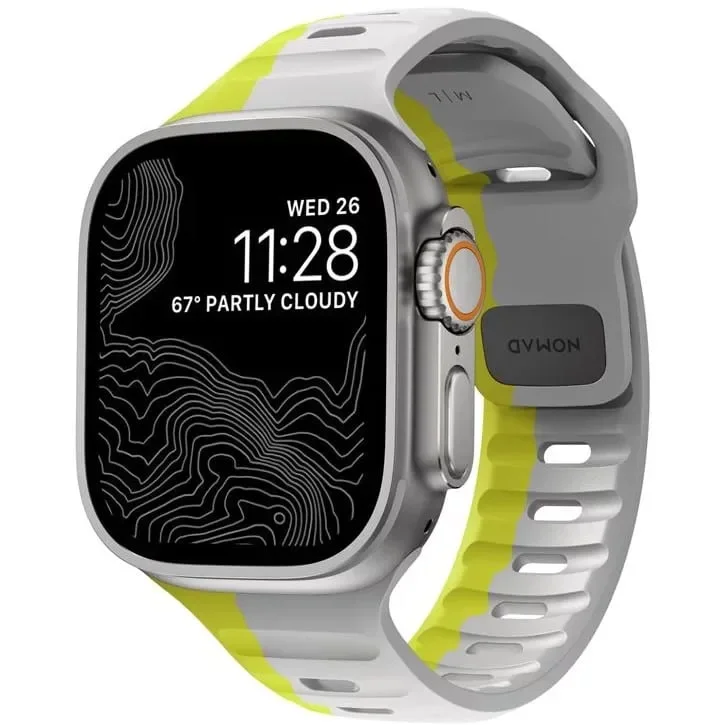 Φωτογραφία προϊόντος: Nomad Sport Strap Lunar Gray/High Volta for Apple Watch 49/45/44/42mm έως 12 άτοκες δόσεις ή 24 δόσεις