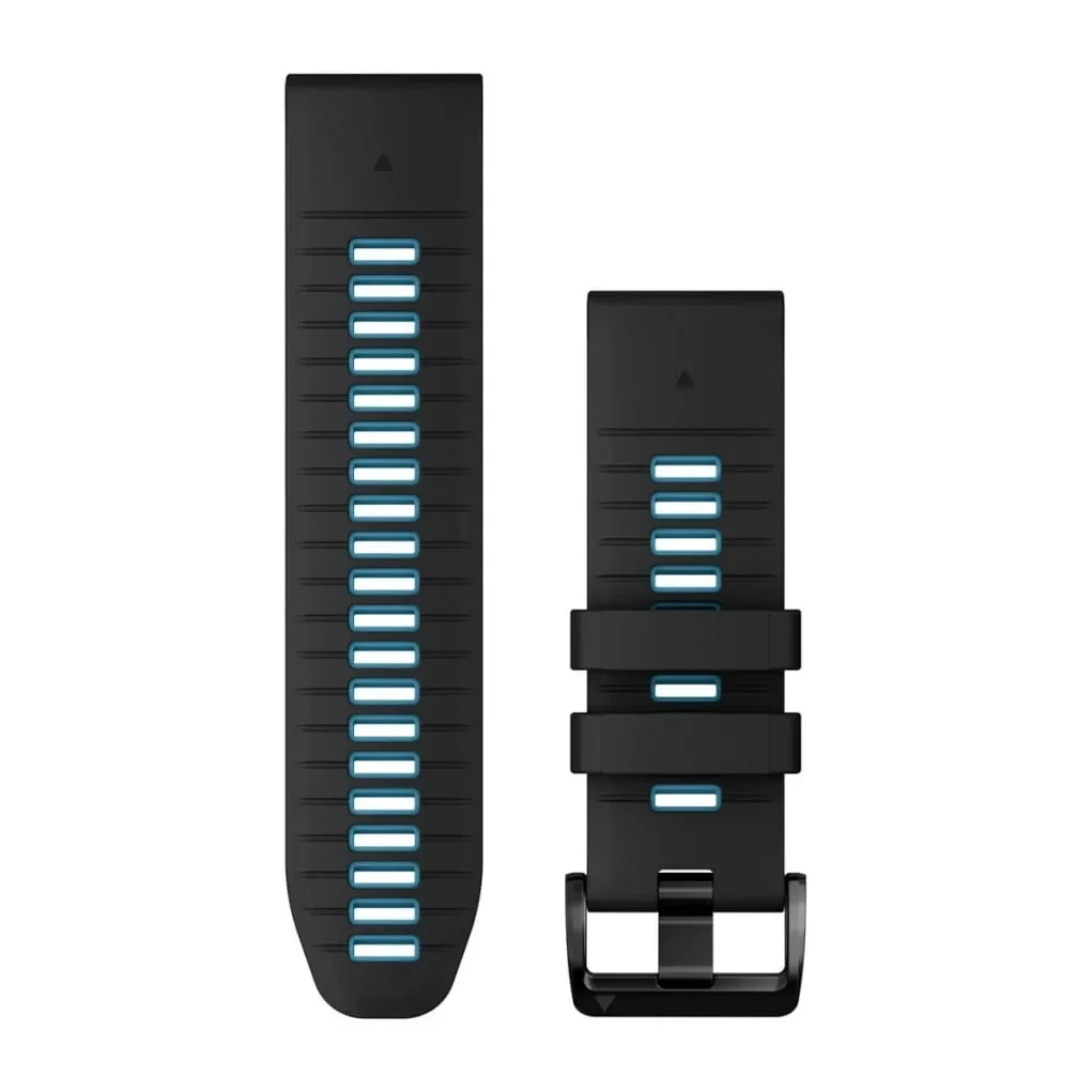 Φωτογραφία προϊόντος: GR Garmin Quickfit 26 Silicone Band Black With Cirrus Blue έως 12 άτοκες δόσεις ή 24 δόσεις