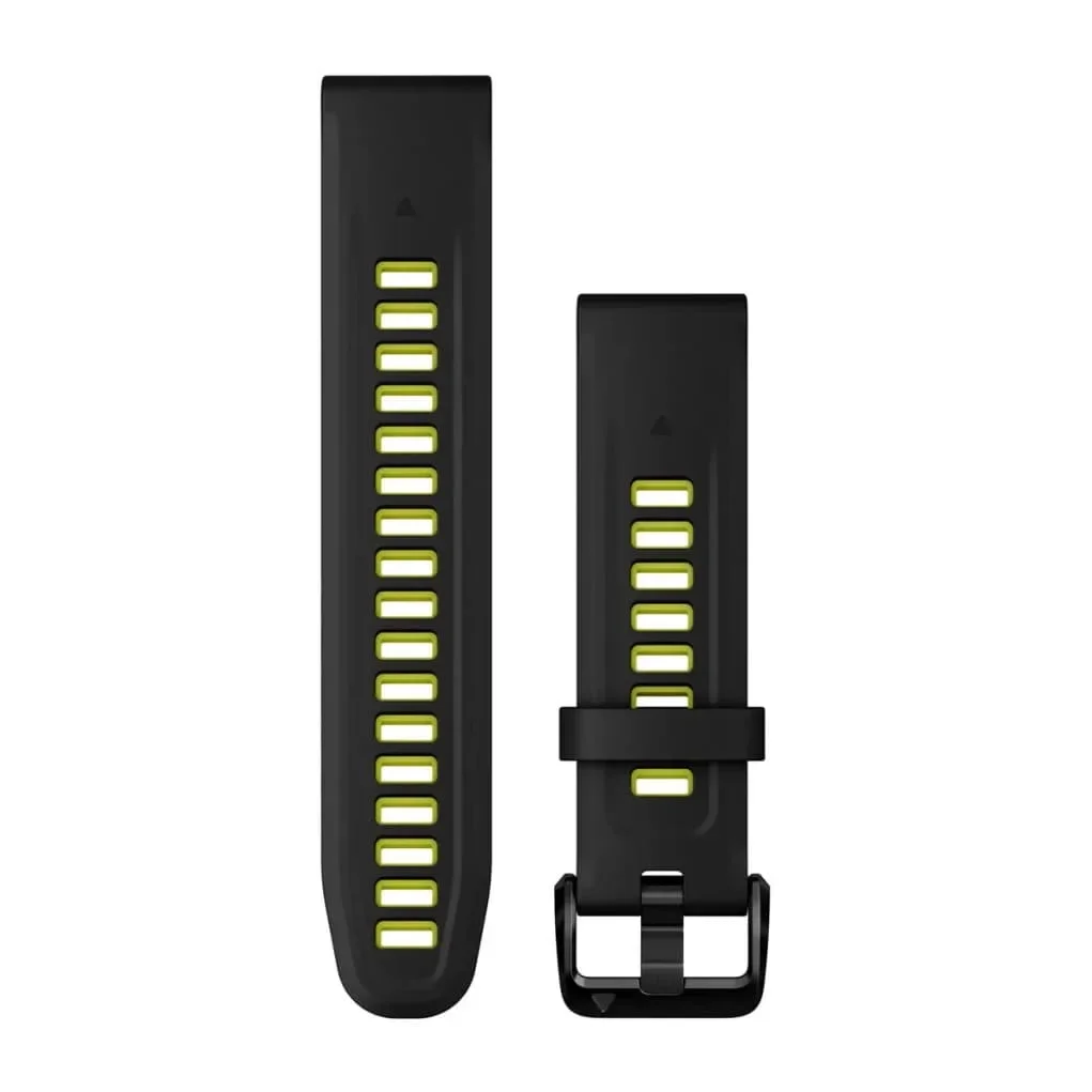 Φωτογραφία προϊόντος: GR Garmin Watch Band Quickfit 20 Silicone Black With Electric Lime έως 12 άτοκες δόσεις ή 24 δόσεις
